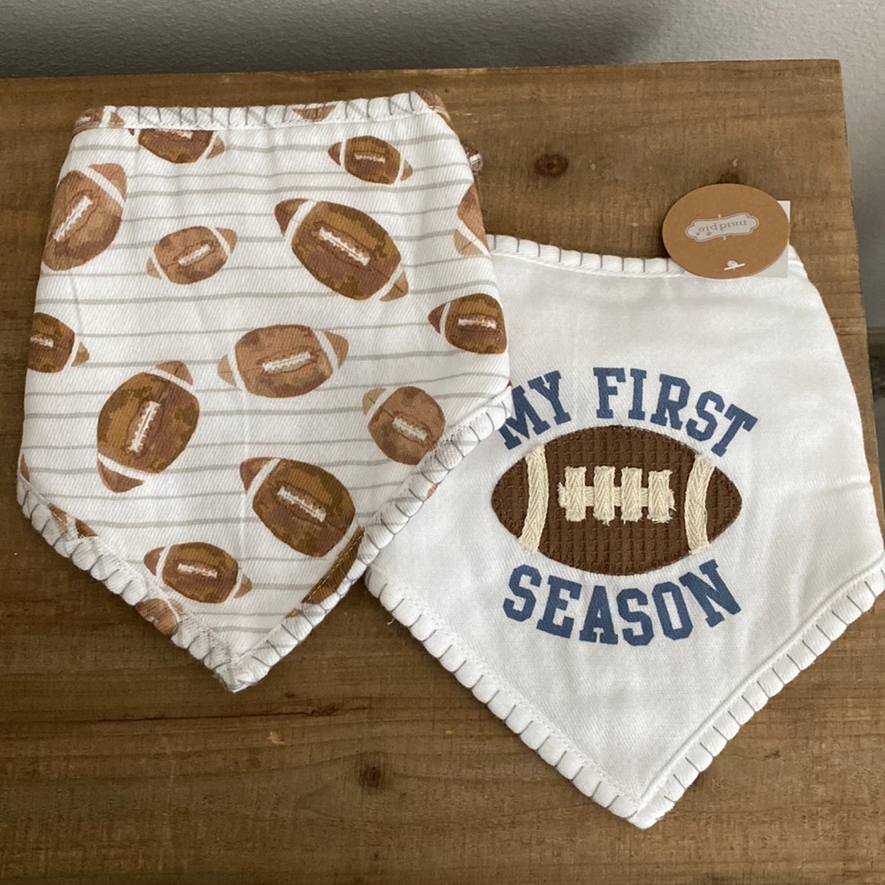 2 Football Season Bibs for babies